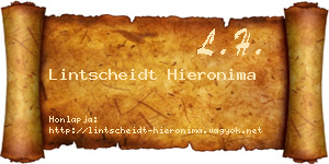 Lintscheidt Hieronima névjegykártya